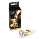 Korek analny Gold Heart Plug Clear - stal nierdzewna z kryształkiem w kształcie serca, 7 cm x 2,7 cm - 7