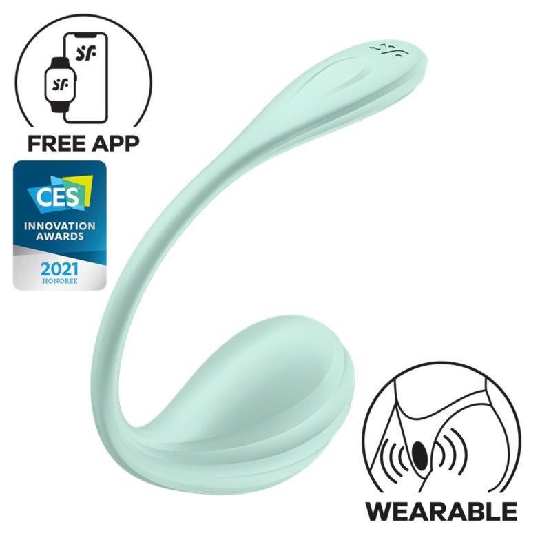 Wibrator jajeczko Satisfyer Smooth Petal - dwa silniki, aplikacja, silikon medyczny, 22 cm - 6
