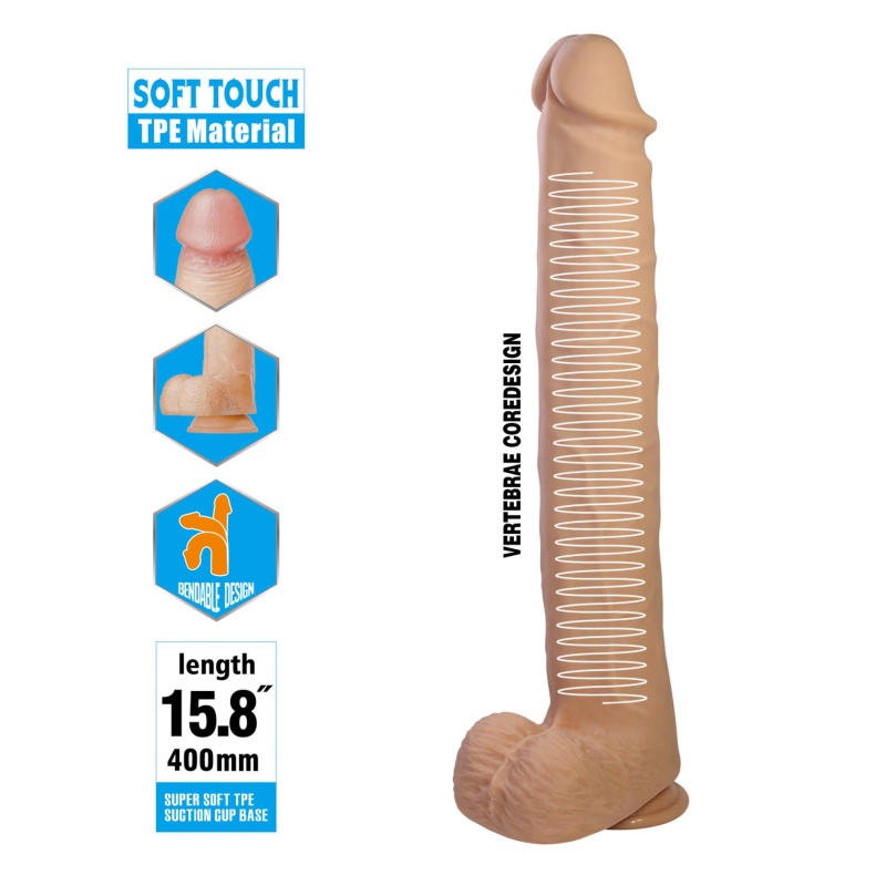 Realistyczne dildo Pat 40 cm z przyssawką - 2
