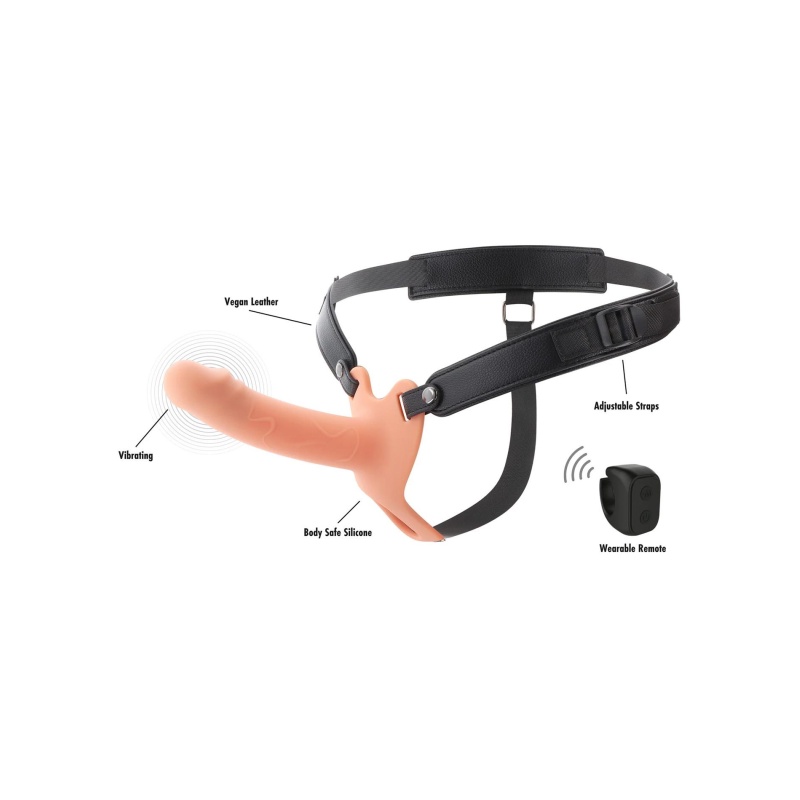Strap-on Inferno hollow z wibracjami 16 cm - 10