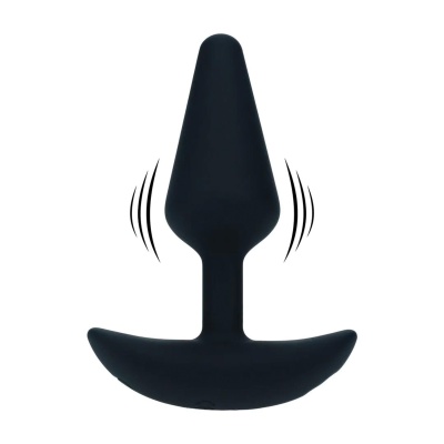 Classic Vibrating Silicone Anal Plug - S - Black - 1