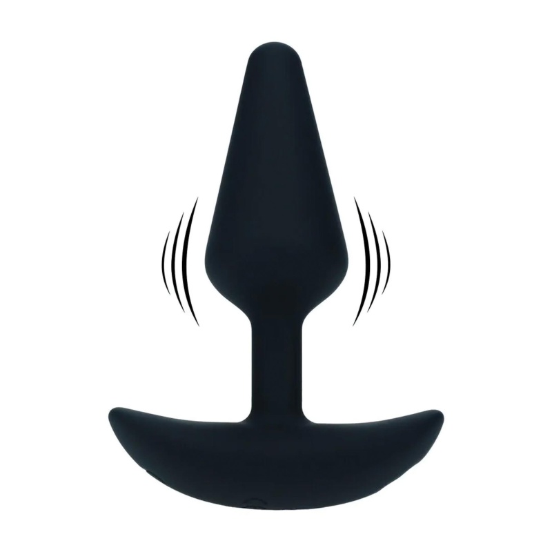 Classic Vibrating Silicone Anal Plug - S - Black - 1