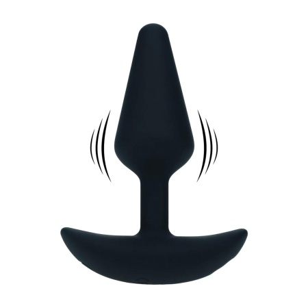 Classic Vibrating Silicone Anal Plug - S - Black - 1