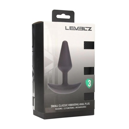 Classic Vibrating Silicone Anal Plug - S - Black - 2