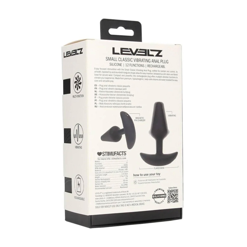 Classic Vibrating Silicone Anal Plug - S - Black - 3
