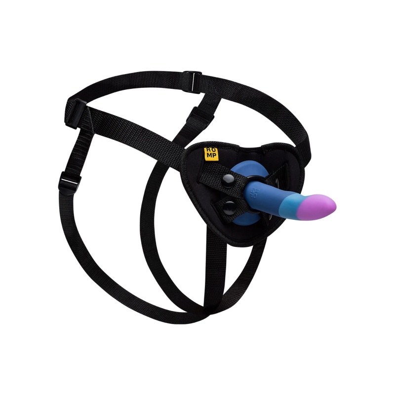 Zestaw do peggingu Piccolo z regulowaną uprzężą i silikonowym dildo 14 cm - 1