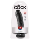 King Cock 8 inch Black – realistyczne dildo z przyssawką i żyłkami, 21,5 cm, Ø 4,6 cm, kompatybilne ze strap-on - 1