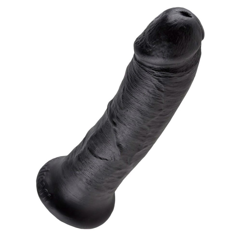 King Cock 8 inch Black – realistyczne dildo z przyssawką i żyłkami, 21,5 cm, Ø 4,6 cm, kompatybilne ze strap-on - 3