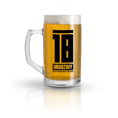 House of Mugs Kufel 500 ml z nadrukiem 18. urodziny – prezent na osiemnastkę - 1
