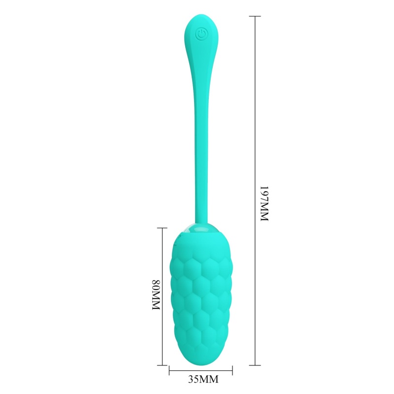 Jajko wibrujące Marina Egg Green z 12 funkcjami i morską teksturą, 22,5 cm - 10