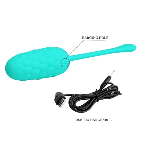 Jajko wibrujące Marina Egg Green z 12 funkcjami i morską teksturą, 22,5 cm - 12