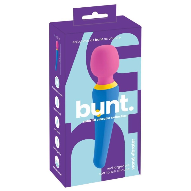 Masażer typu różdżka Wand Vibrator – ruchoma głowica masująca Ø 4 cm, 10 trybów wibracji, wodoodporny, długość 19,7 cm - 1