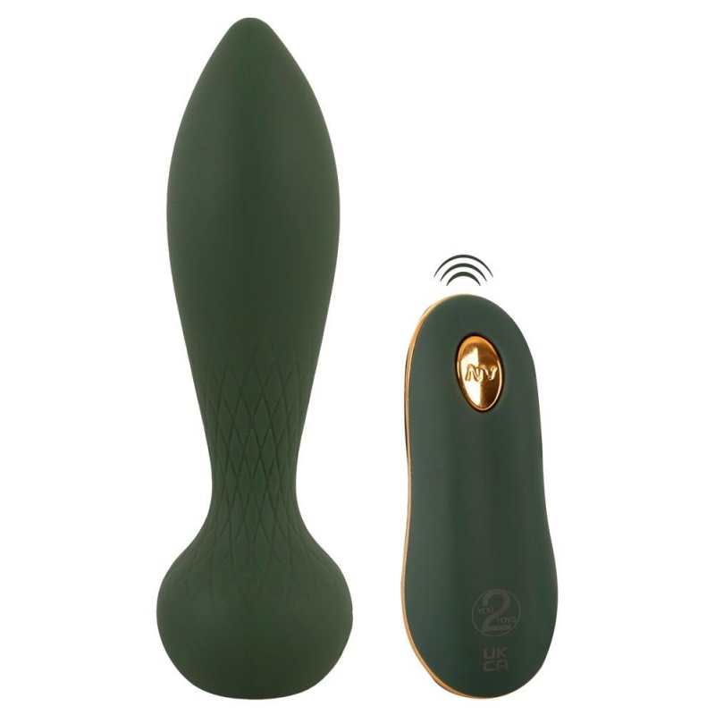 Wibrujący korek analny Luxurious RC Anal Plug Emerald Love z pilotem, 10 trybów, dł. 14 cm, śr. maks. 3,5 cm - 2