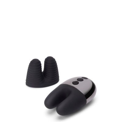 Wibrator Double Vibe Black - dwa niezależne silniki, elastyczne ramiona, silikon medyczny, 8,4 × 5,4 cm - 1 2