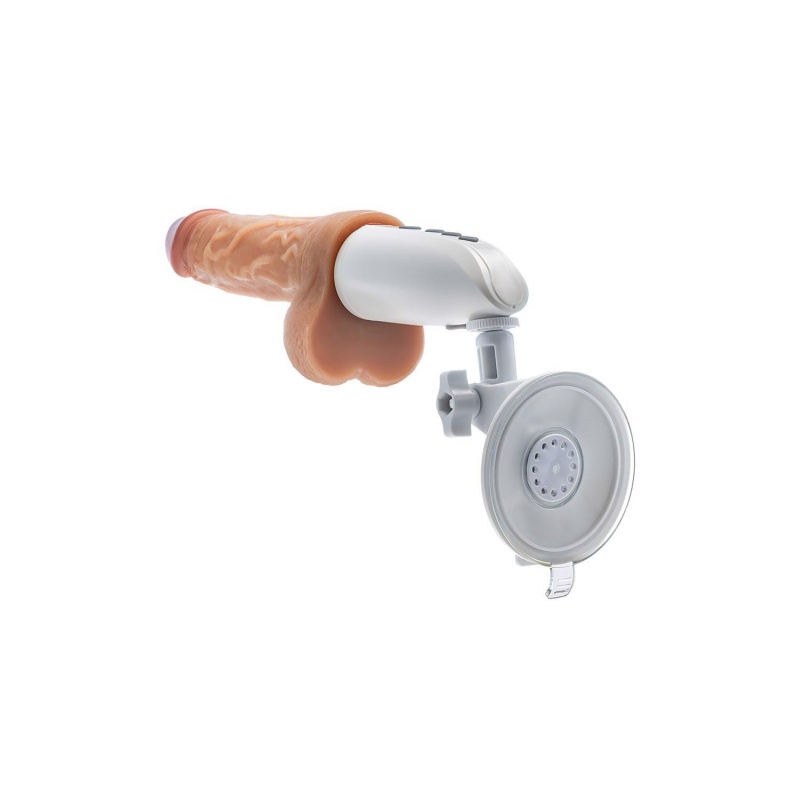 Dr. Hammer 7" dildo thrusting z uchwytem i funkcją ogrzewania, silikon platynowy, 17,7 cm - 4
