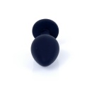 Korek analny Jewellery Black Silicone PLUG Medium z diamentem, anatomiczny, 8 cm - 2