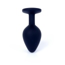 Korek analny Jewellery Black Silicone PLUG Medium z diamentem, anatomiczny, 8 cm - 4