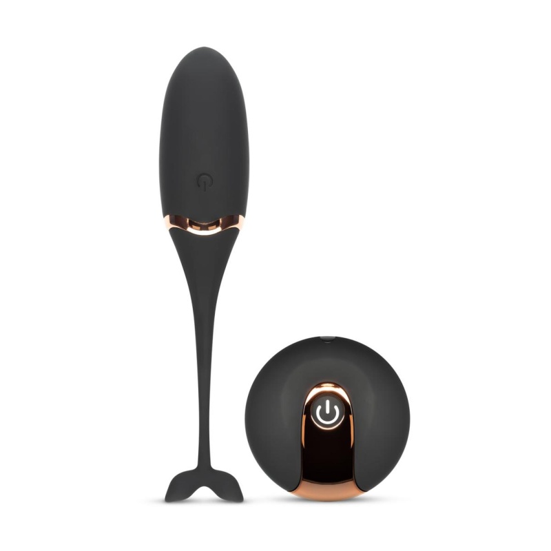 Wibrujące jajko z pilotem Luxurious Vibrating Egg Black - silikon, 12 programów, 16 cm - 2