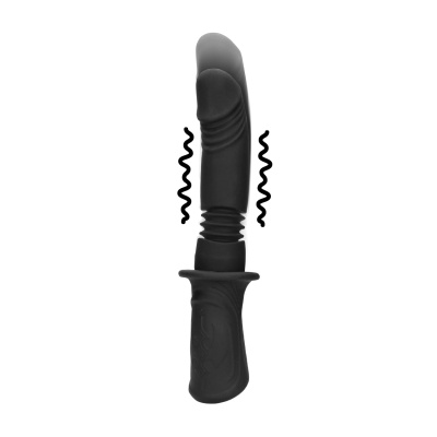 Hand Held Vibrating and Thrusting Sex Machine - Black - 1