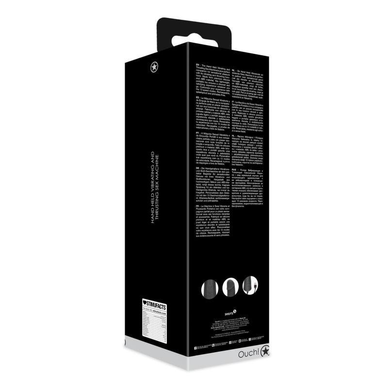 Hand Held Vibrating and Thrusting Sex Machine - Black - 4
