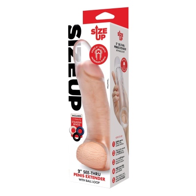 SIZE UP CLEAR VIEW PENIS EXTENDER WITH BALL LOOP GIRTHY - 1