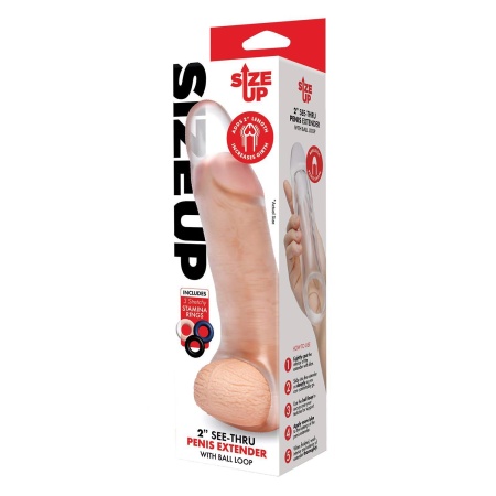 SIZE UP CLEAR VIEW PENIS EXTENDER WITH BALL LOOP GIRTHY - 1