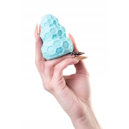 Masturbator A-Toys ass Blue - elastyczny TPE, dwustronna tekstura, długość 8 cm, średnica 2,9 cm - 4