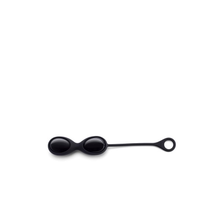 Le Wand Crystal Yoni Eggs Black Obsidian - 2 jaja yoni z naturalnego obsydianu do treningu mięśni dna miednicy, 45 × 30 mm - 4