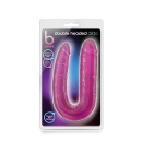 Double Headed Dildo Różowy - dwustronny kształt litery U, średnice 3,2 cm i 4,4 cm, długość całkowita 45,7 cm - 1