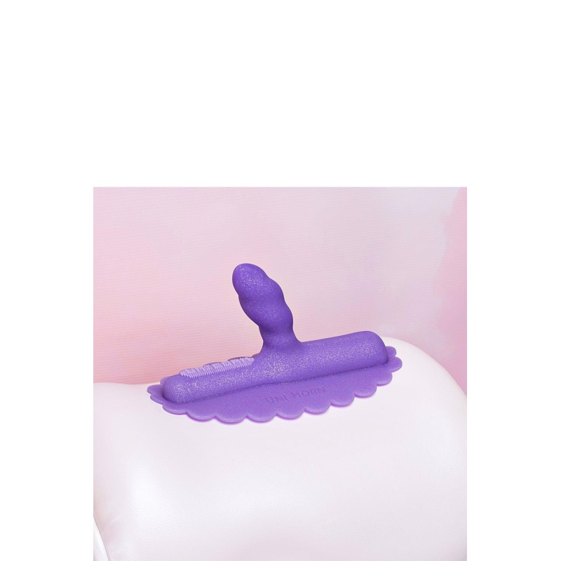 Uni Horn Silicone Attachment - Zagięta, guzowata końcówka do stymulacji strefy G i prostaty, wał 8,9 cm, zgodna z The Unicorn i - 3
