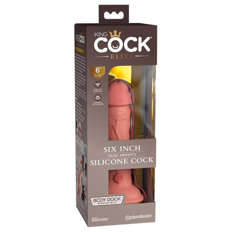 Dildo KCE 6 Dual Density Cock Light — silikon dwuwarstwowy z przyssawką, 17,8 cm, Ø 3,7 cm - 1