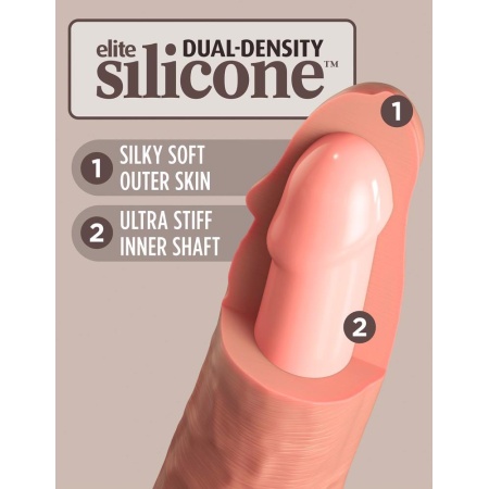 Dildo KCE 6 Dual Density Cock Light — silikon dwuwarstwowy z przyssawką, 17,8 cm, Ø 3,7 cm - 4