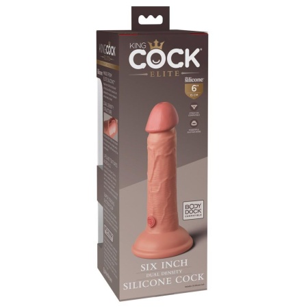 Dildo KCE 6 Dual Density Cock Light — silikon dwuwarstwowy z przyssawką, 17,8 cm, Ø 3,7 cm - 6
