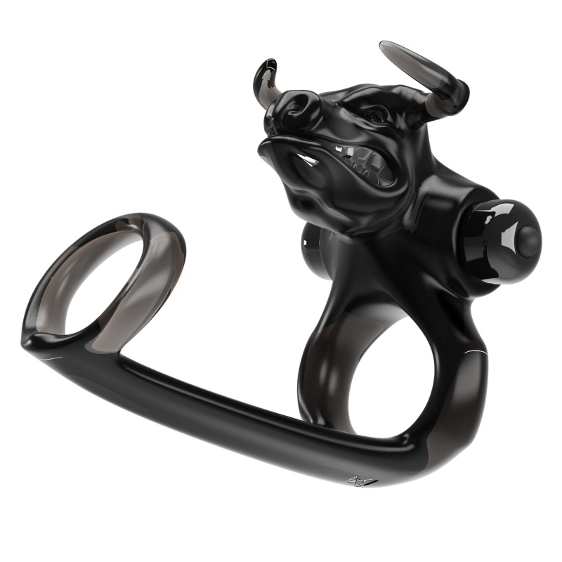 Pierścień erotyczny BULL WARRIOR z wibracjami, 10 cm - 2