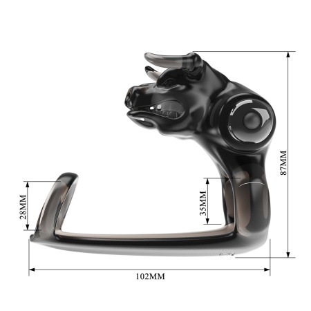 Pierścień erotyczny BULL WARRIOR z wibracjami, 10 cm - 6