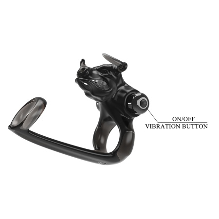 Pierścień erotyczny BULL WARRIOR z wibracjami, 10 cm - 7