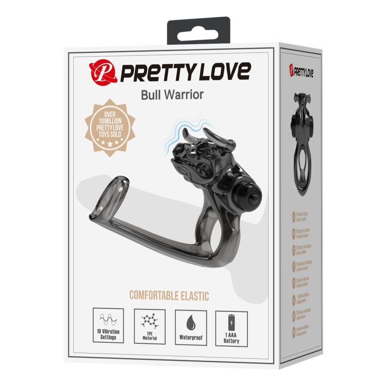 Pierścień erotyczny BULL WARRIOR z wibracjami, 10 cm - 9