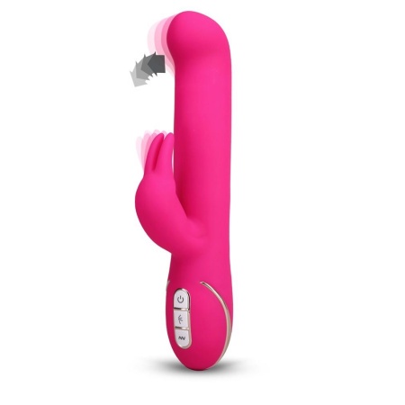 Wibrator króliczek Rabbit Gesture Pink – dwufunkcyjny stymulator łechtaczki i punktu G, 7 trybów wibracji, 3 prędkości, silikon, - 4