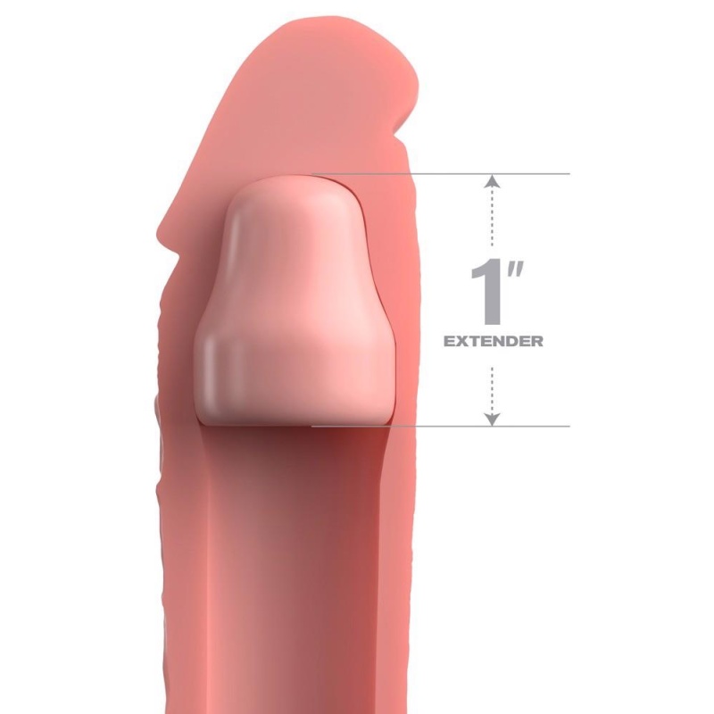 Nakładka na penisa FXTE 1 X-tension Light - silikonowa, wydłużenie 5,1 cm, średnica zewnętrzna 4,8 cm, średnica wewnętrzna 3,2 c - 3