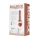 Wibrujące dildo RealRock Curved - Zakrzywiony Trzon z Żyłkami, Przyssawka, 10 Trybów Wibracji, 15,5 cm, Kolor Tan - 4