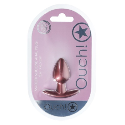 Smooth Silicone Anal Plug - Small - 2.6 / 6,5 cm - Rose Gold - 1 2