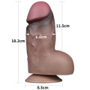 Dwuwarstwowy silikonowy członek Nature Cock 7 cali (17,8 cm) z przyssawką - 2