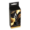 Korek Analny Jewellery Black ze Stali Nierdzewnej z Diamentem, 7 cm - 8