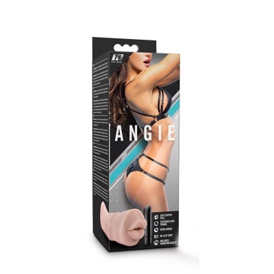Masturbator M for Men Angie Vanilla - realistyczne usta, wibrujący pocisk, długość 12,9 cm - 1
