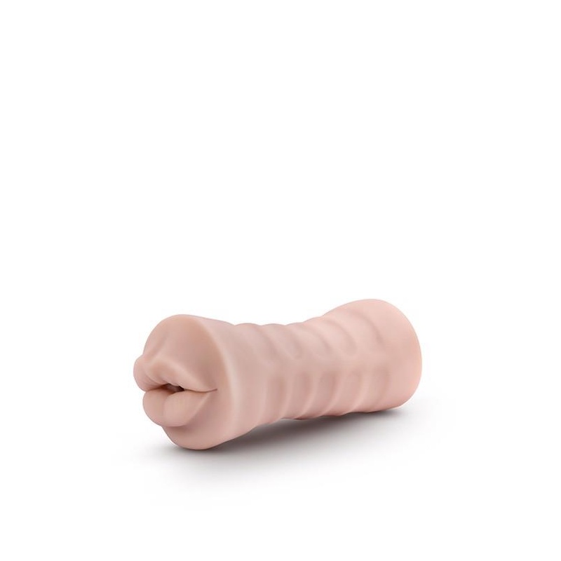 Masturbator M for Men Angie Vanilla - realistyczne usta, wibrujący pocisk, długość 12,9 cm - 3