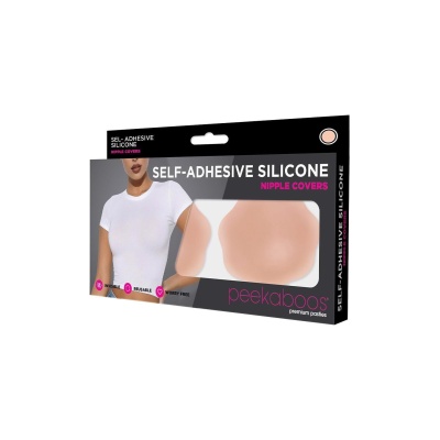 PEEKABOOS SELF ADHESIVE SILICONE NIPPLE COVERS, FLESH - 1