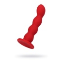 Favorite Red Anal Wand - Małe Czerwone Dildo Analne z Przyssawką i Falistym Reliefem - 1