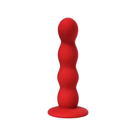 Favorite Red Anal Wand - Małe Czerwone Dildo Analne z Przyssawką i Falistym Reliefem - 2