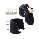 Silikonowa klatka na penisa Silicone Cock Cage - elastyczny silikon i metalowa kłódka, długość 11 cm, średnica 4,5 cm - 2