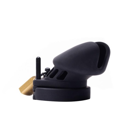Silikonowa klatka na penisa Silicone Cock Cage - elastyczny silikon i metalowa kłódka, długość 11 cm, średnica 4,5 cm - 5